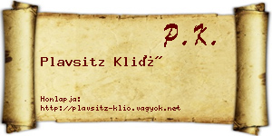 Plavsitz Klió névjegykártya